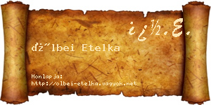 Ölbei Etelka névjegykártya